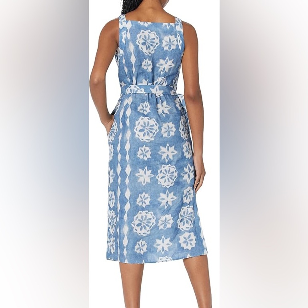 Rebecca Taylor Paper Fleur Linen Wrap Midi Dress XS - Picture 2 of 6